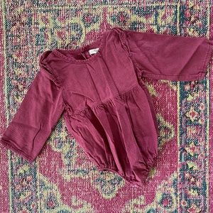 Baby Girl Long Sleeve Ruffle Onesie